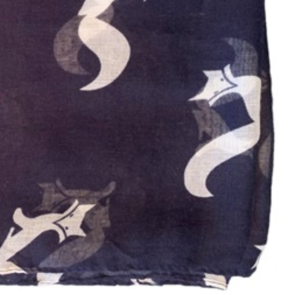 Lightweight Sheer Fox Scarf/Wrap Navy - Picture 3 of 3